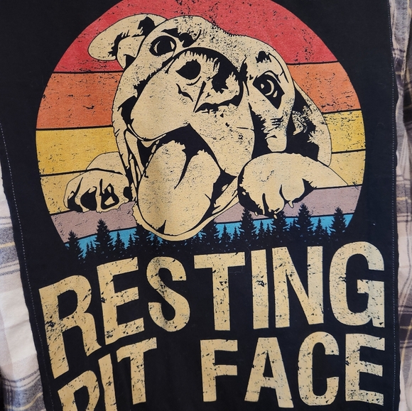 Custom upcycled dog-themed flannel - Picture 2 of 4